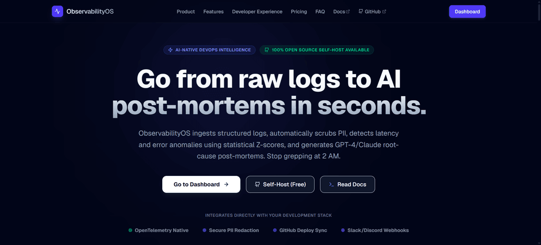 ObservabilityOS — AI-Native DevOps Intelligence & Observability Platform