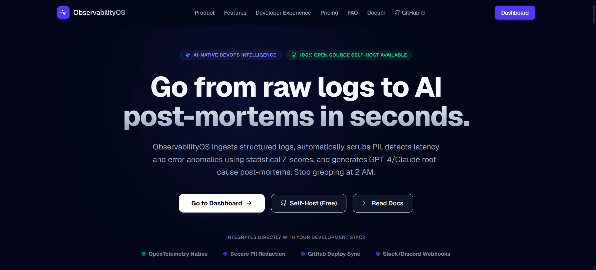 ObservabilityOS — AI-Native DevOps Intelligence & Observability Platform